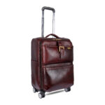 Vozik Pure Leather Luxury Dark Brown Rolling Luggage - Image 2