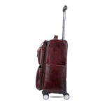 Vozik Pure Leather Luxury Dark Brown Rolling Luggage - Image 3