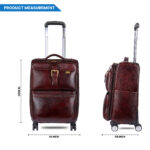 Vozik Pure Leather Luxury Dark Brown Rolling Luggage - Image 6
