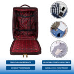 Vozik Pure Leather Luxury Dark Brown Rolling Luggage - Image 7