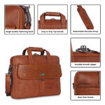 VOZIK flap buckle leather messenger bag zoomed features