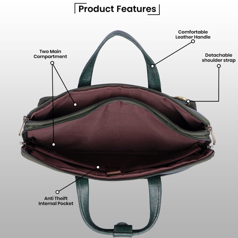 Vozik Premium Leather Laptop Bag - Image 7