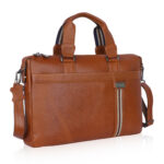 Home 5 VOZIK Tan Sleek Professional Bags for Men - Angled view, stylish leather look