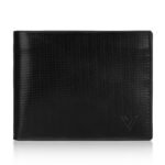 Black Card Wallet Detail - Close-up on the 6 card slots and 2 slide pockets.