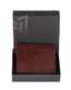 VOZIK Cross Line mens genuine leather wallet in cross line texture in color brown box view