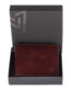 VOZIK Shiny Seed Brown Leather Wallet - Closed view, showcasing the rich mens genuine leather wallet and slight shine.