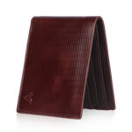 Home 12 Brown Slim Wallets for Men - Closed wallet lying flat, emphasizing the thin wallets for men profile.