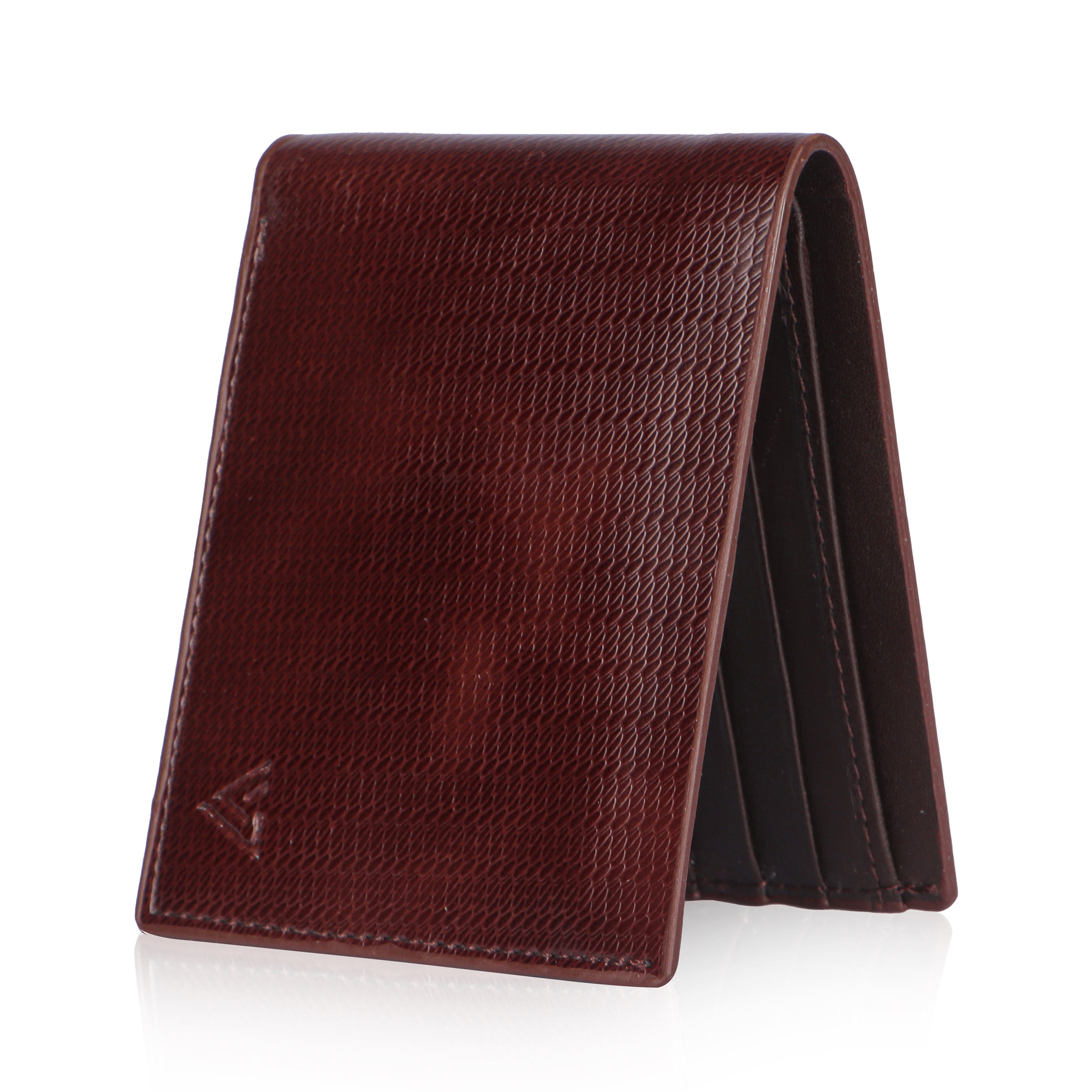 Home 23 Brown Slim Wallets for Men - Closed wallet lying flat, emphasizing the thin wallets for men profile.