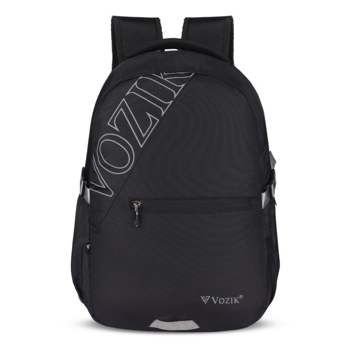 VOZIK Black Laptop Bag for men and women with reflective VOZIK branding for night safety