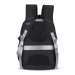 VOZIK reflective travel backpack, showing the breathable padded back panel and straps.