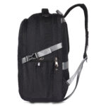 VOZIK Side profile of the work backpack showing the side strap, quick-access pocket, and sleek design.